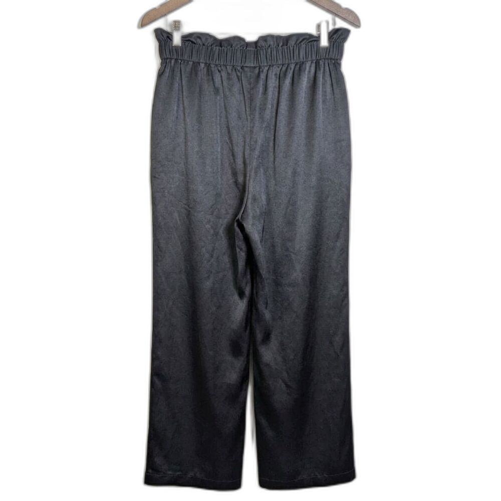 Eileen Fisher Paperbag Waist Wide Leg Ankle Pants Black Small Quiet Luxury - Picture 2 of 7